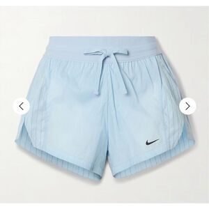 Nike Running Division Pinstriped Paneled Crinkle Shell Shorts, NWT, Women’s M